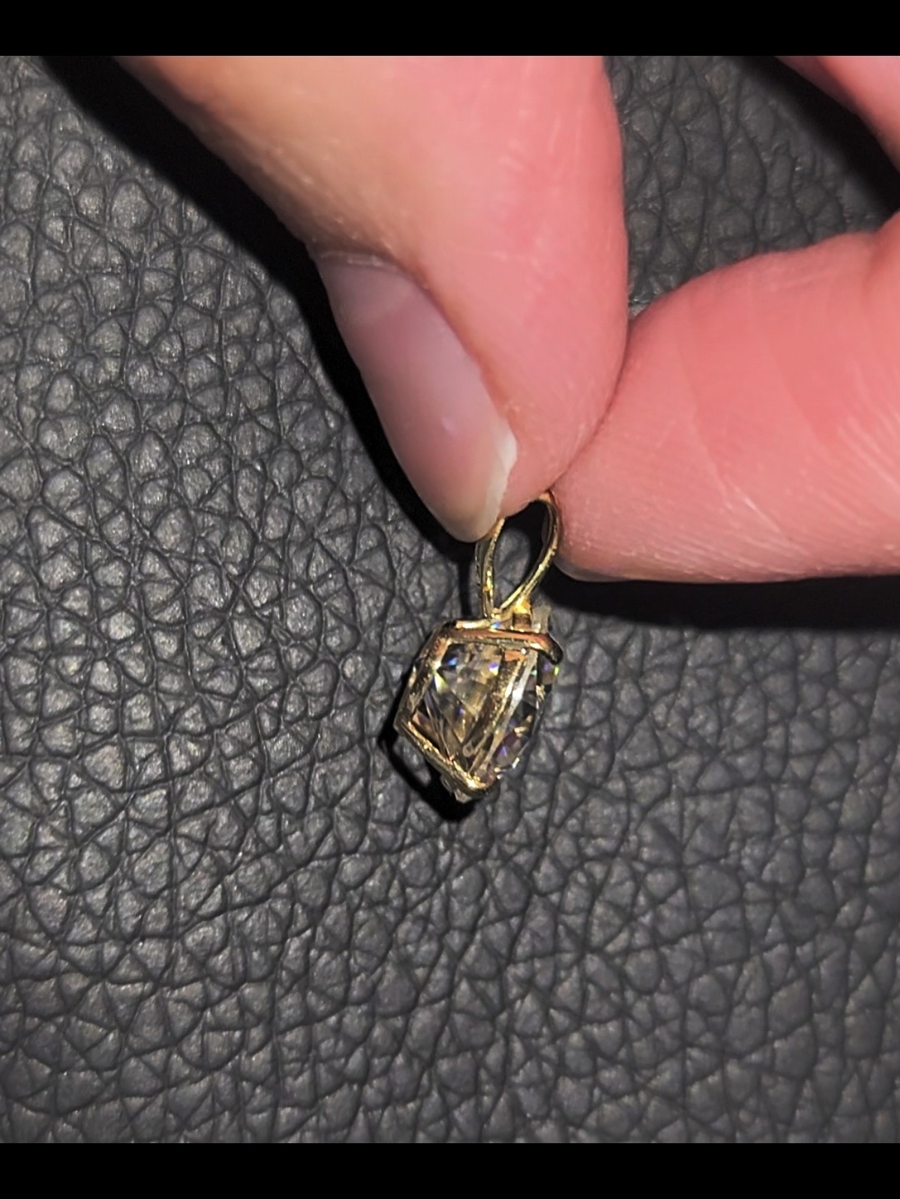 Round Moissanite 14k Gold Pendant - Picture 7 of 10